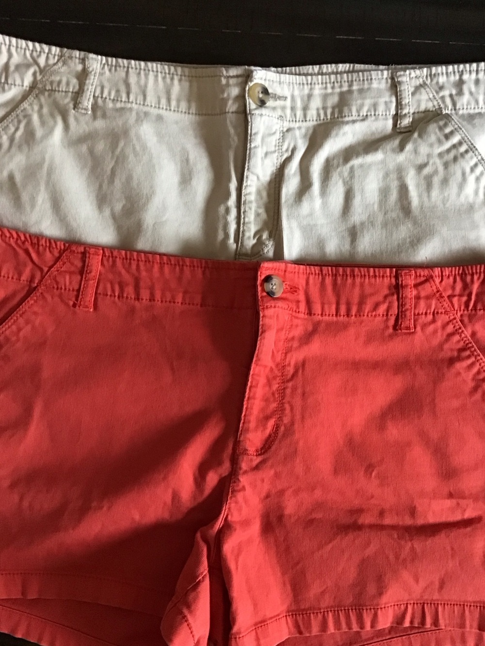 Orange and cream Cotton Shorts Duo - Size 17